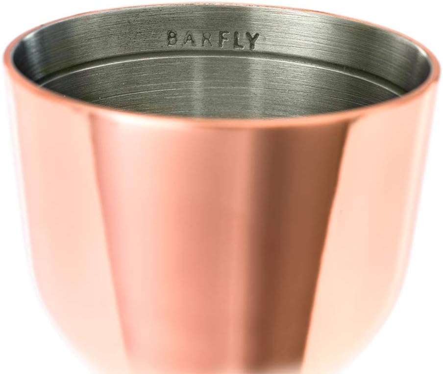 Barfly - 1 x 2 Oz Copper Plated Heavy-Duty Straight Rim Bell Jigger - M37006CP