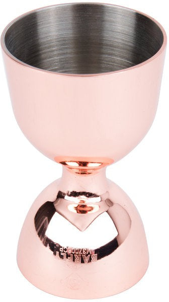 Barfly - 1 x 2 Oz Copper Plated Heavy-Duty Straight Rim Bell Jigger - M37006CP