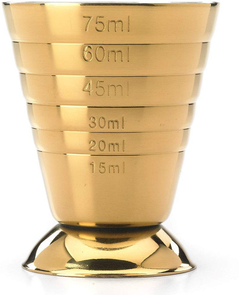 Barfly - 2.5 Oz Gold Plated Bar Measuring Cup - M37069GD