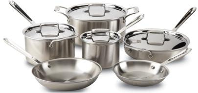 All-Clad - D5 Brushed 10 PC Cookware Set - BD005710-R