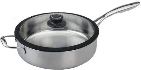 Black Cube Stainless - 4.5 QT Saute Pan With Lid - BCSS728