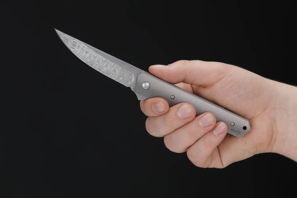 Boker - Plus Flipper Damascus Pocket Knife - 01BO297DAM