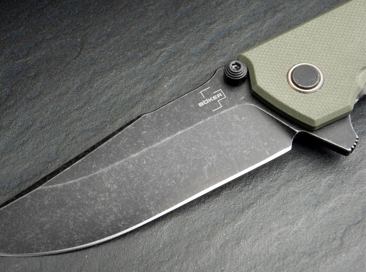 Boker - Plus Kihon Assisted OD Green Pocket Knife - 01BO164