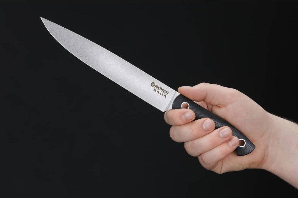 Boker - Saga G10 Stonewash Carving Knife - 130280