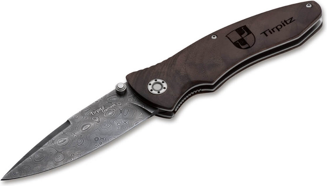 Boker - Tirpitz-Damast Wood Pocket Knife - 110192DAM