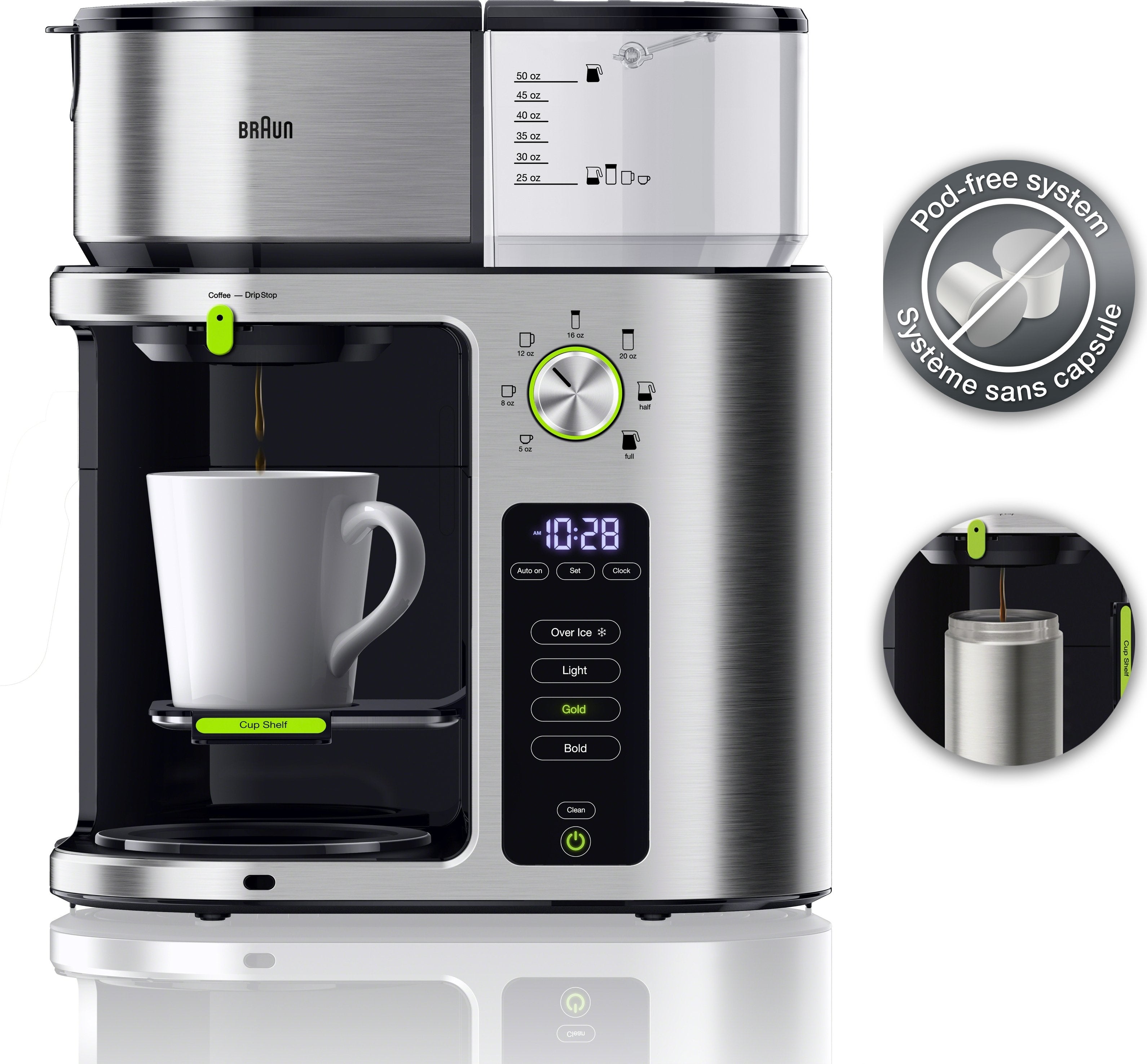 Braun - MultiServe Coffee Machine SCA Certified Stainless Steel - KF9070SI