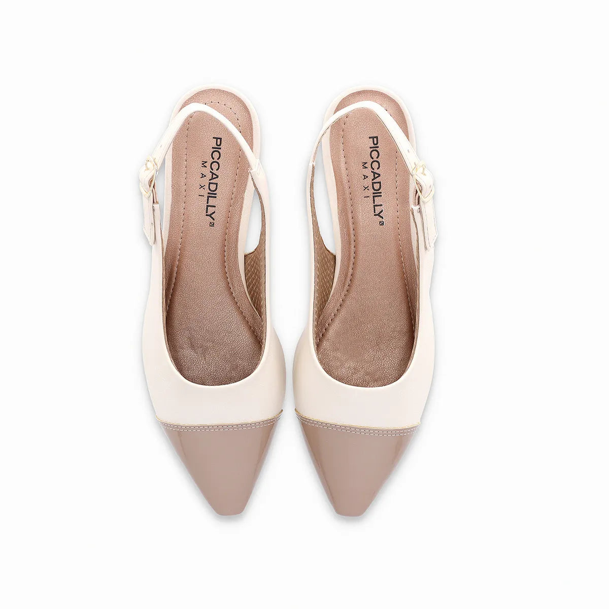 PICCADILLY MAXI - Sapato Slingback Silvia Salto Baixo Off White 3