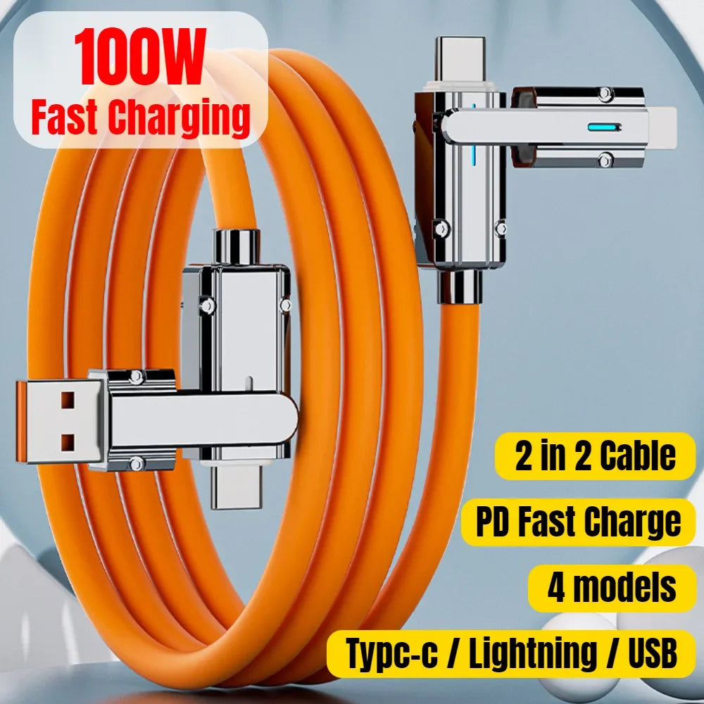 4-in-1 USB C Lightning Cable - 120W PD Fast Charging