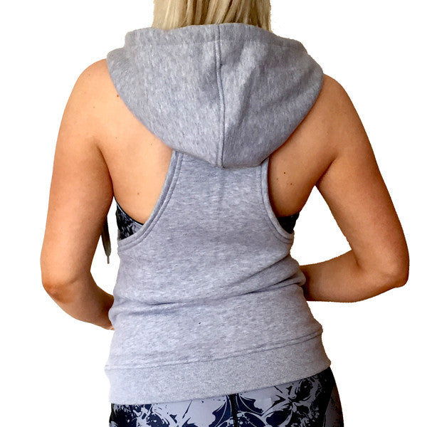 Sleeveless Hoodie - Grey - FitBoutique