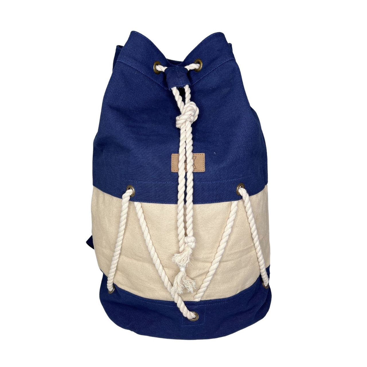 Canvas Drawstring Sailor Backpack with Rope Detail