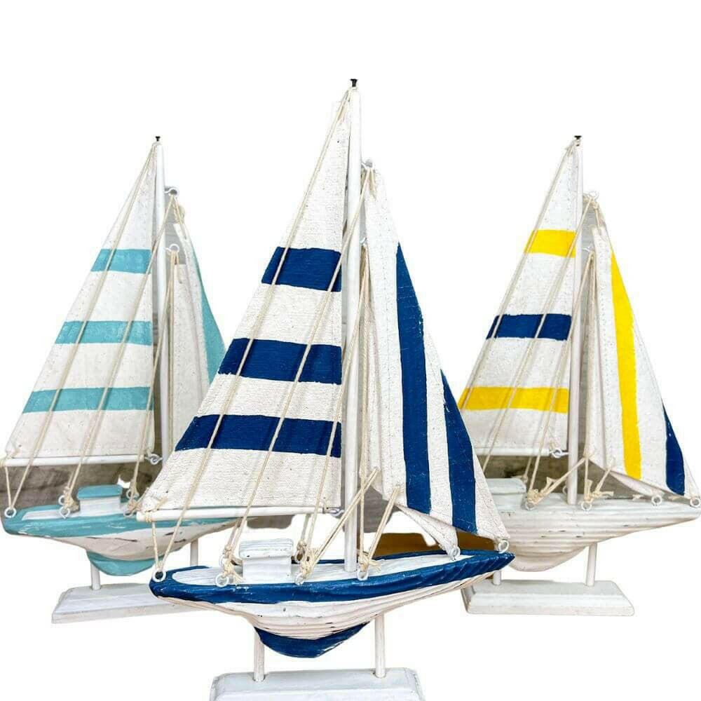 Wooden Sailboat Schooner, Decorative Boat Accent, 12 – New England Trading  Co