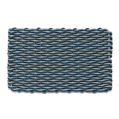 Lobster Rope Doormat, Navy & Silver Double Weave, Wicked Good