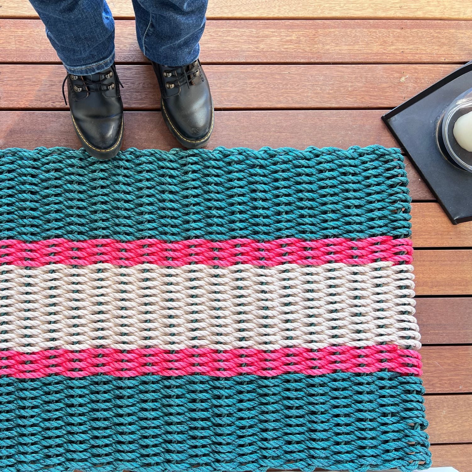 Lobster Rope Doormat, Made in Maine Rope Door Mat, Christmas Green &  Nantucket Red – New England Trading Co