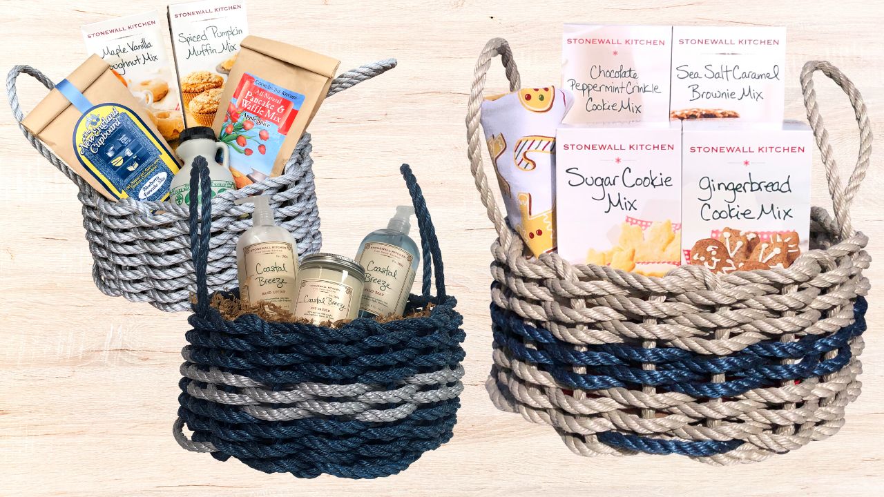 Small Lobster Rope Baskets, Colorful, Centerpiece, Gift Basket