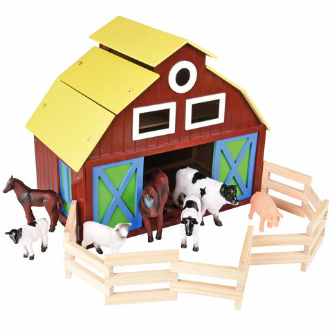barn and animals playset