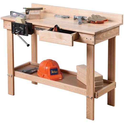 Child-sized workbench w/ wooden vise and more