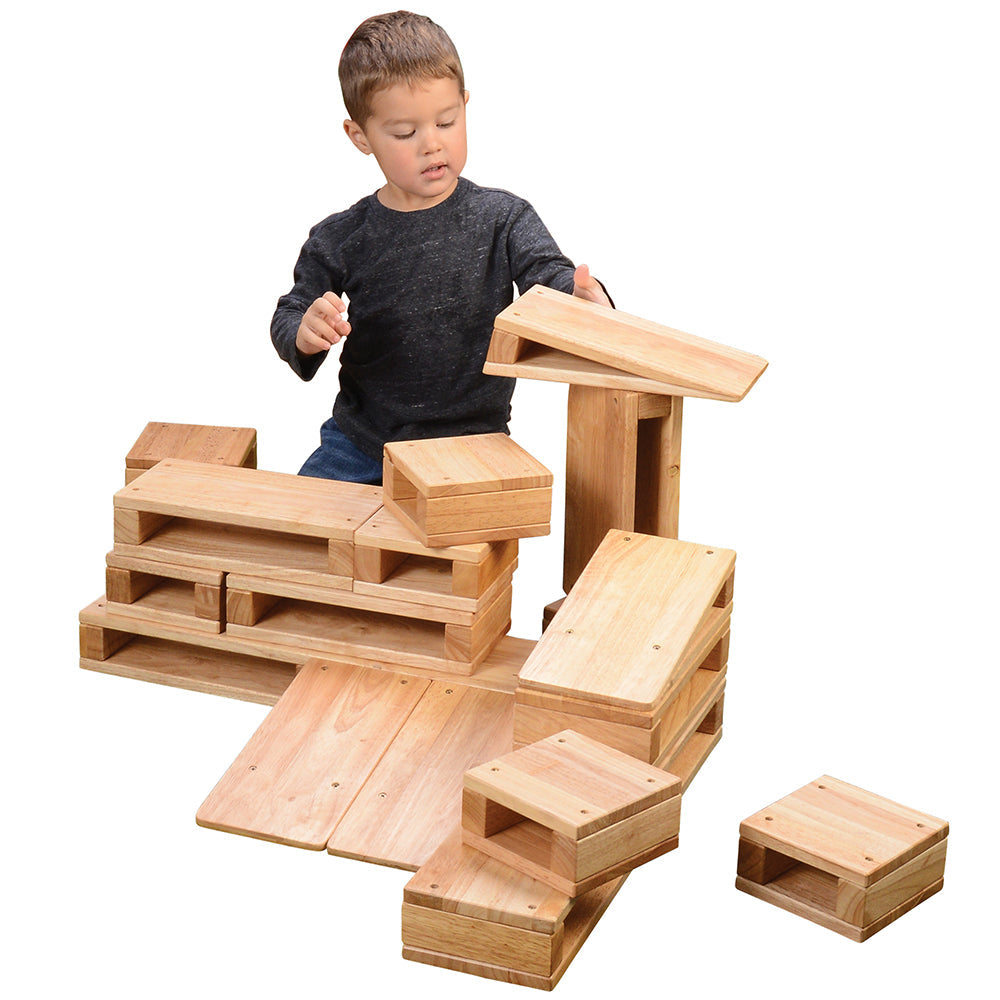 Foam Wooden Look Blocks - Set of 80