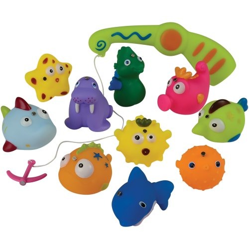 Floating Plastic Fish & Net Toy Play Set