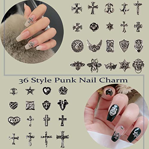 20Pcs Black 3D Nail Charms - 24K Gold Nail Art Charms Luxury Black