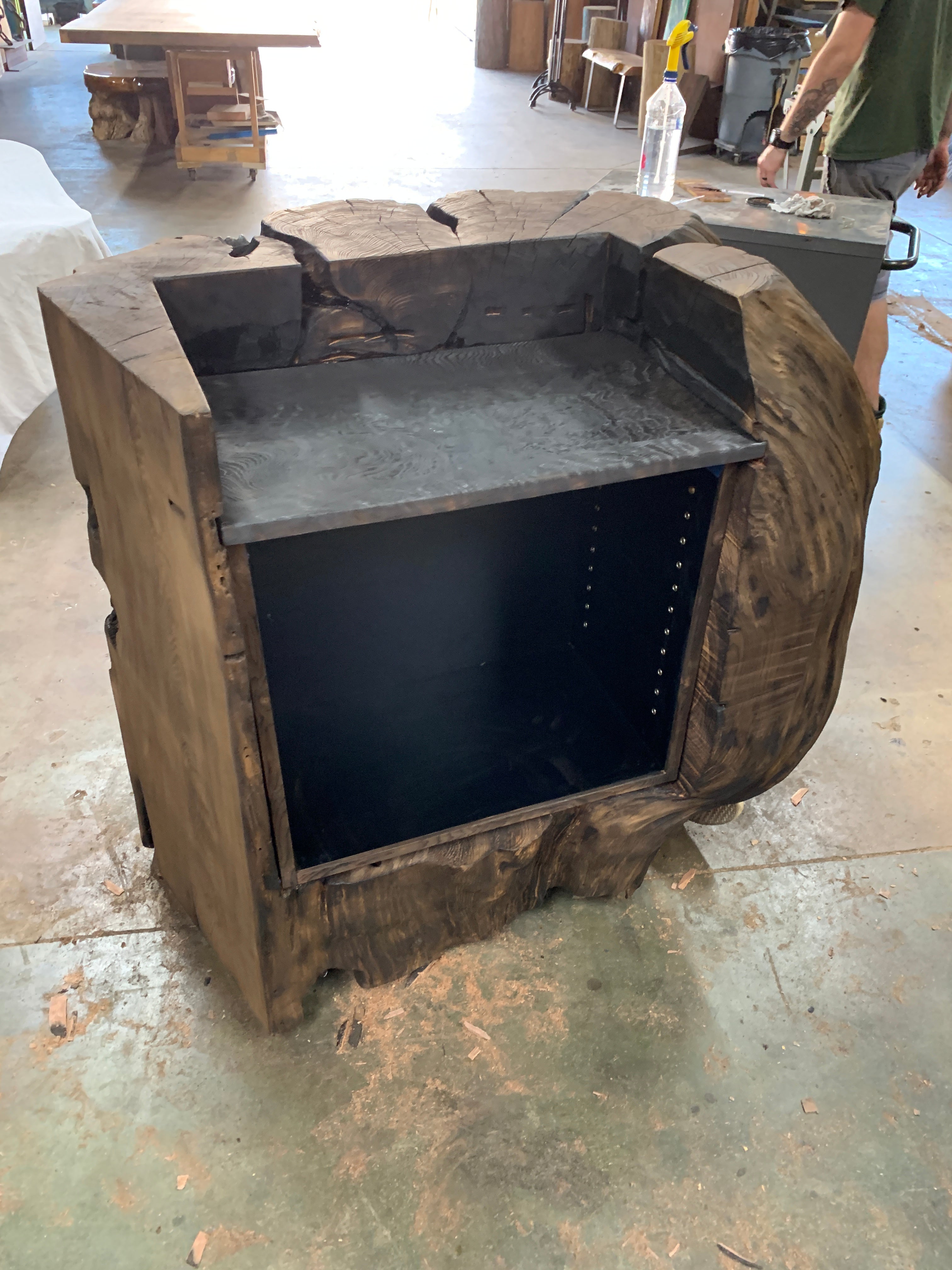 custom live edge cabinet design project