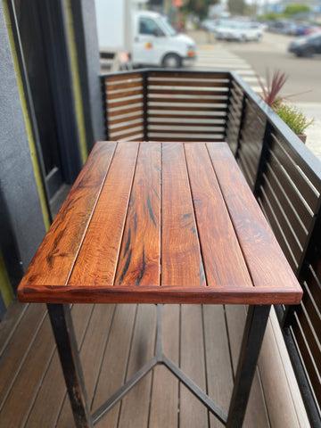 outdoor patio table made out of wood