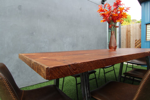 rustic handmade dining table