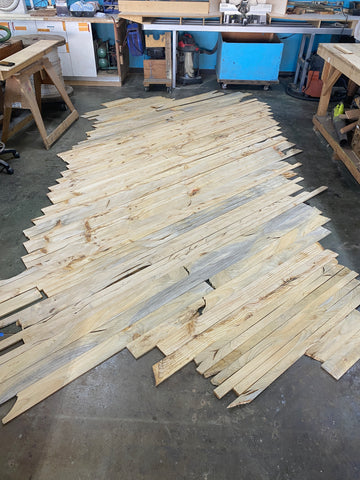 Reclaimed Wood Door Layout Chevron Pattern Work Process