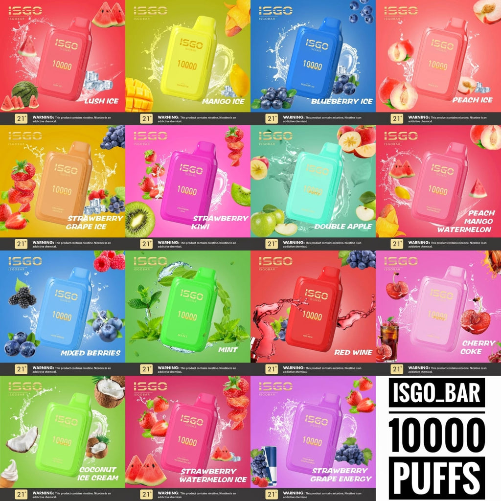 BAR 10,000 PUFFS (50mg) - ISGO DISPOSABLE VAPE AJMAN SHARJAH UAE