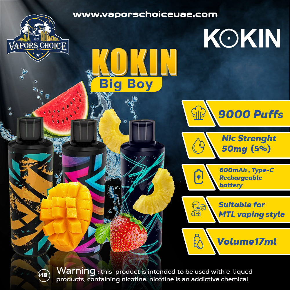 BIG BOY 9000 PUFFS (50mg)- KOKIN DISPOSABLE VAPE DUBAI UAE