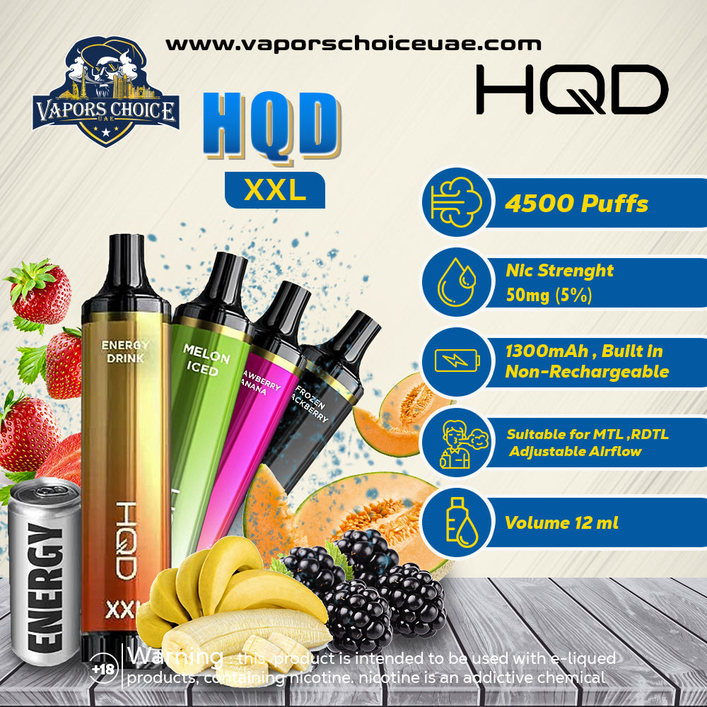 HQD XXL 4500 PUFFS (50mg)- DISPOSABLE VAPE DUBAI UAE