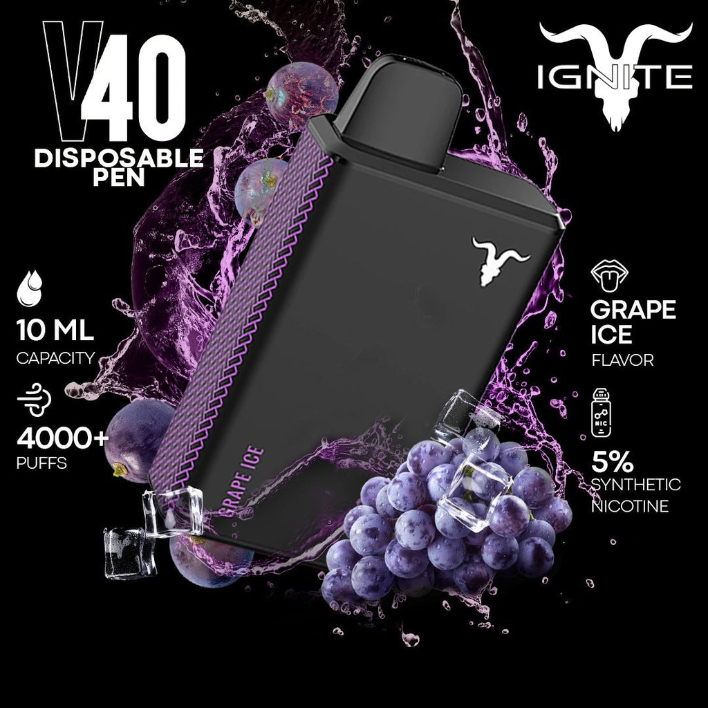 IGNITE – V40 (50mg) 4000+ PUFFS - DISPOSABLE VAPE AJMAN ABU DHABI UAE