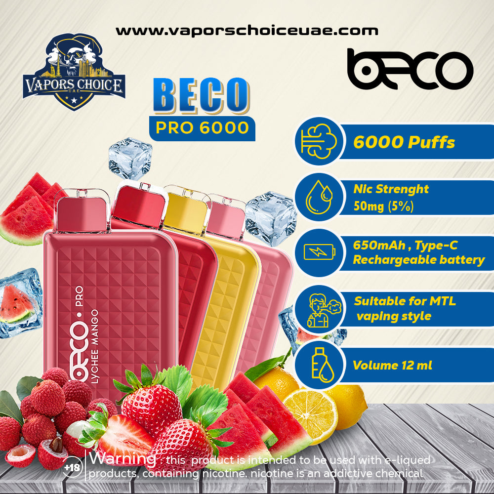 VAPTIO - BECO PRO 6,000 PUFFS (50mg) - DISPOSABLE VAPE DUBAI UAE