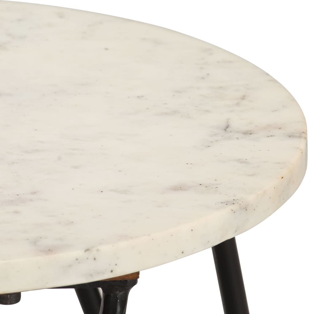 Sohvapöytä valkoinen 40x40x40 cm aito kivi marmorikuviolla – 