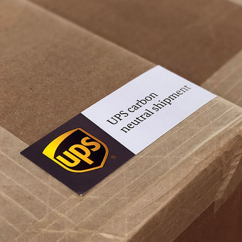 Box with UPS Carbon Neutral Shipping label