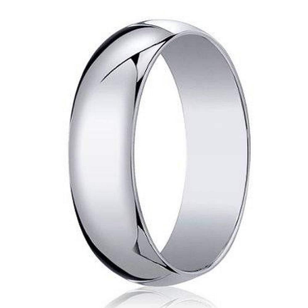 SILVERADO Silver Hammered Finish Flat Style Wedding Band-8mm