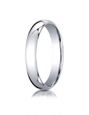 14k White Gold 5mm Slightly Domed Super Light Comfort Fit Ring