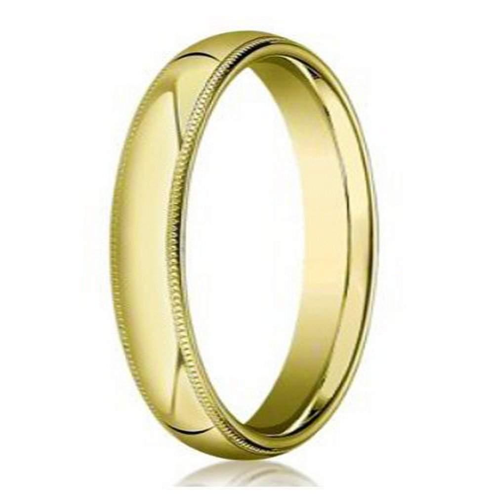 6mm Carved Comfort-fit 10K Yellow Gold Polished Finish Wedding Band