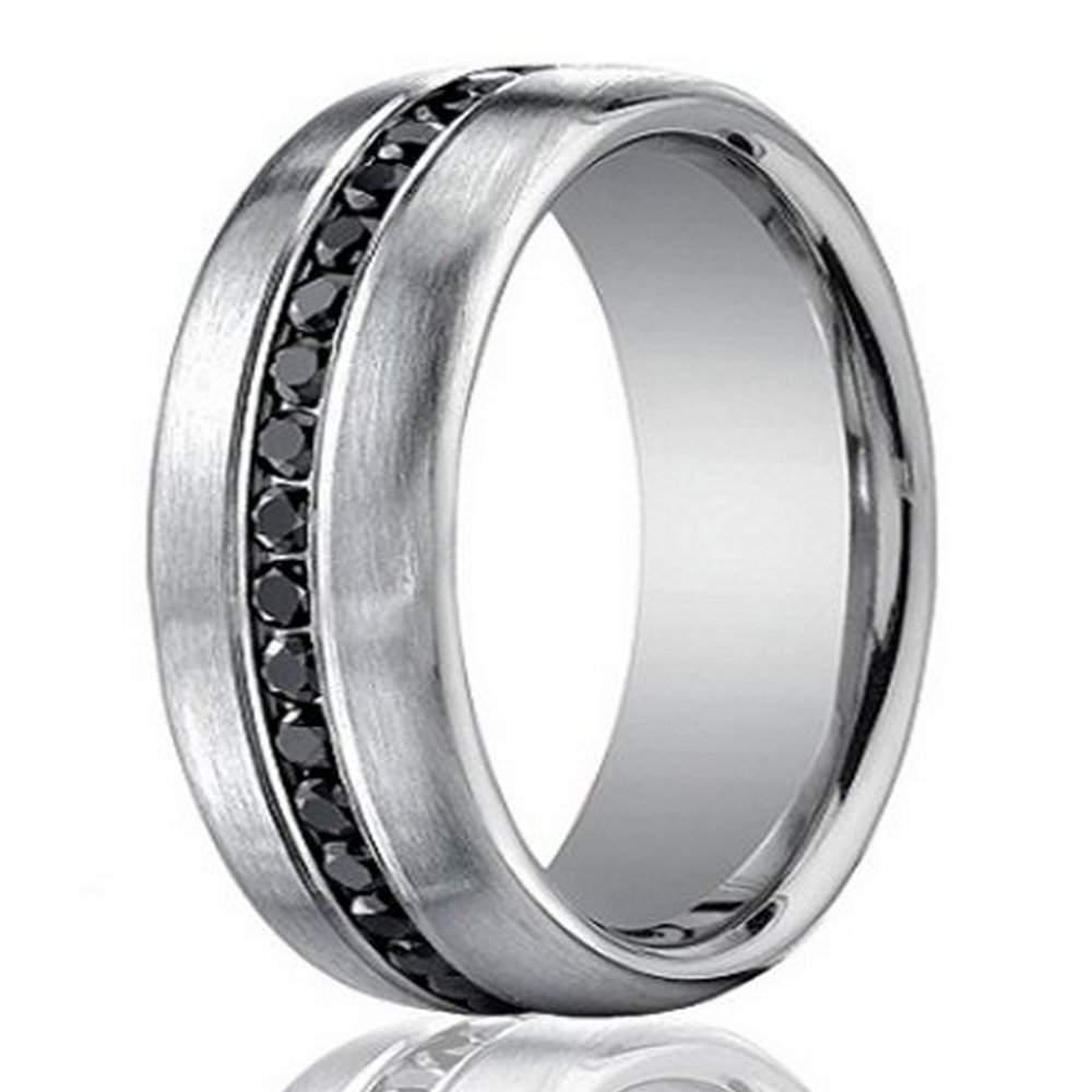 platinum rings for men with black diamonds