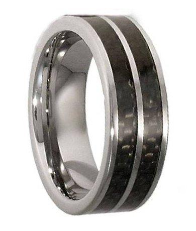 Titanium Ring with Carbon Fiber Inlay -7.9mm