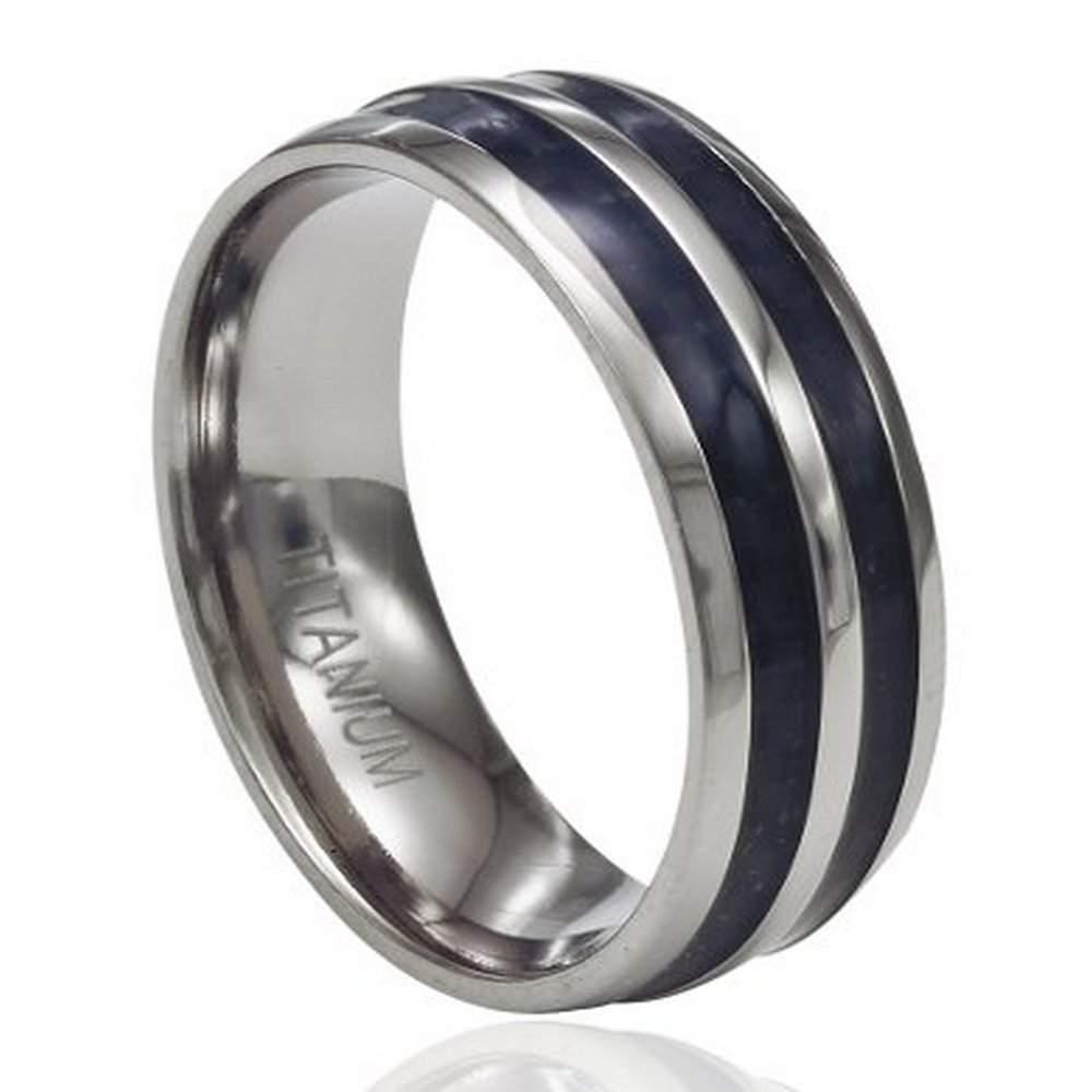 Titanium Ring with Carbon Fiber Inlay -7.9mm