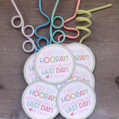 Back to School or Meet the Teacher Night Crazy Straw Gift Tags to Students