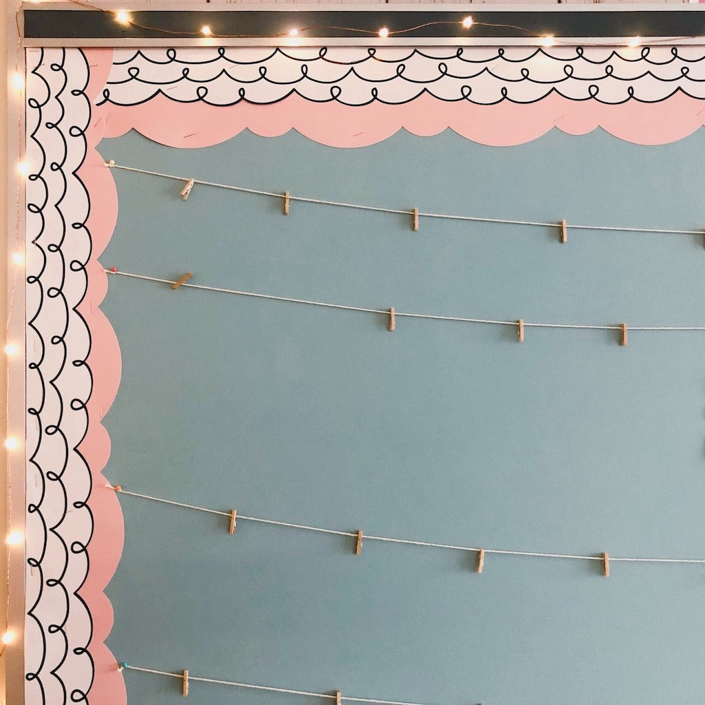 Loop de loop borders and blush borders bulletin board