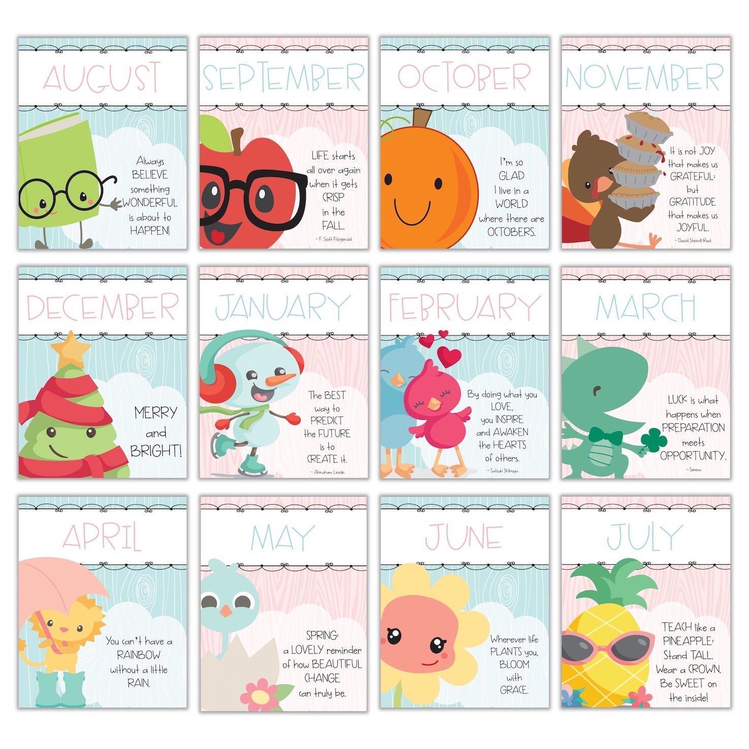 Monthly Theme Binder Covers