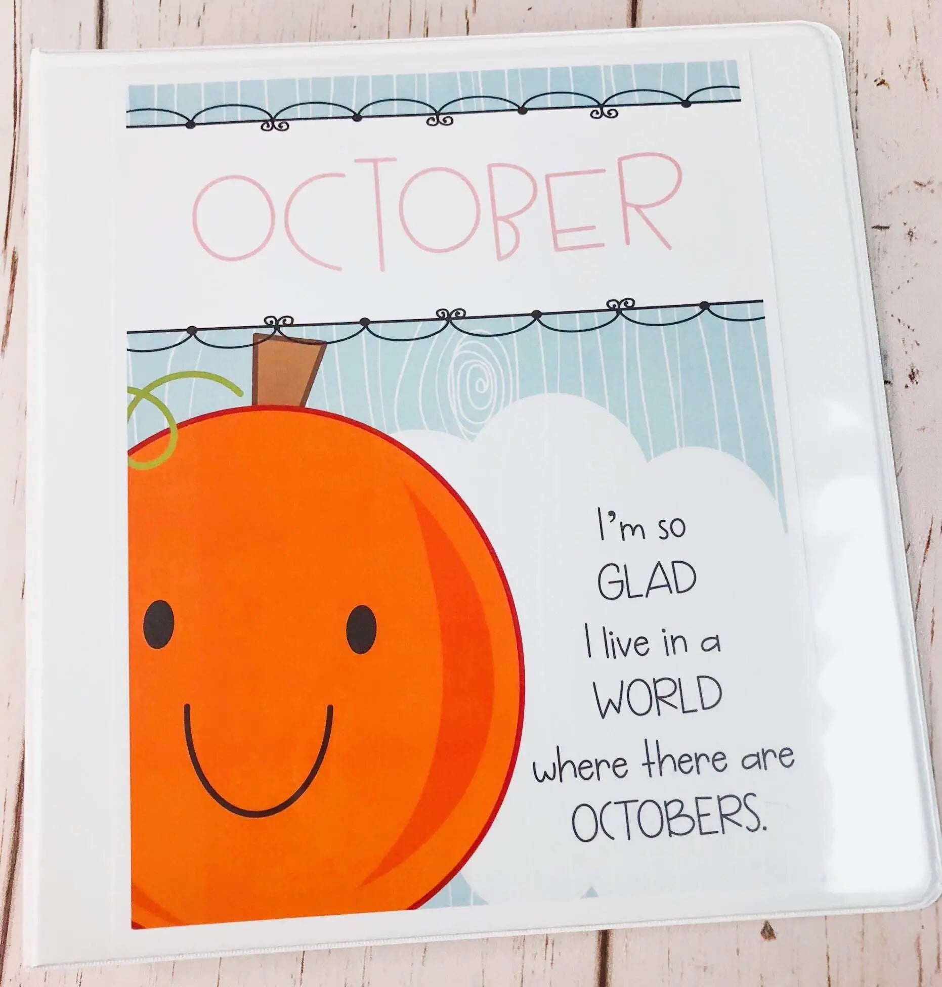 October Theme Pumpkin Teacher Binder Cover