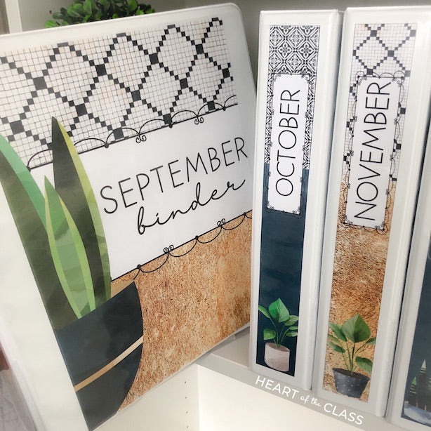 September Teacher Binder Organization