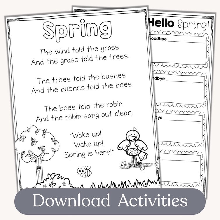 Free Spring Poem and Spring Writing Activity Download