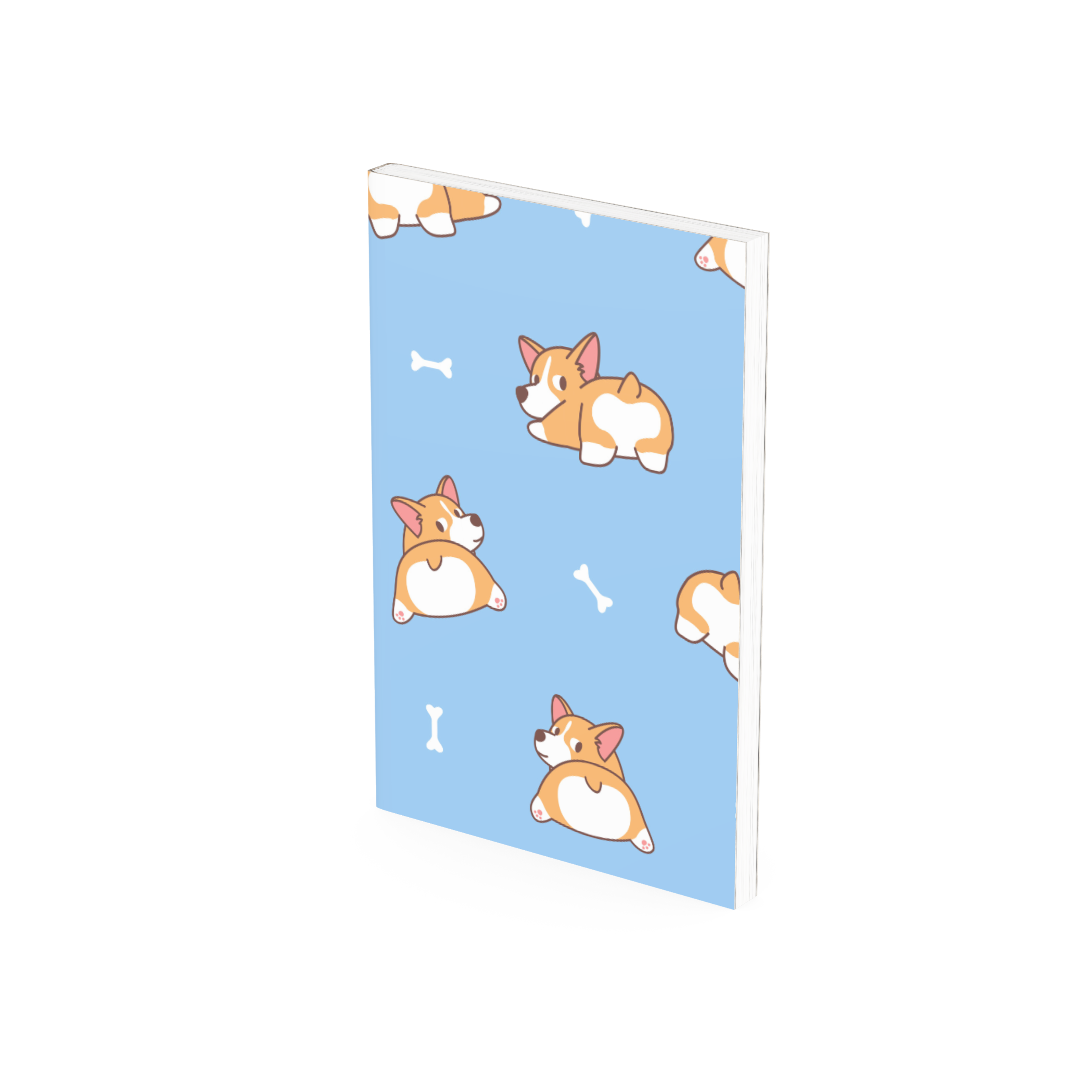 Cute Corgi Notebook – Light Blue Cover | Lined Journal for Dog Lovers