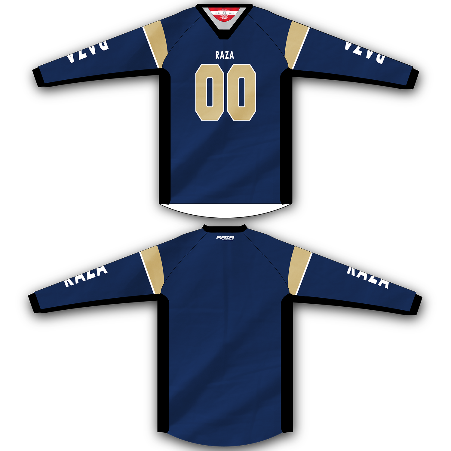 navy blue and gold jersey