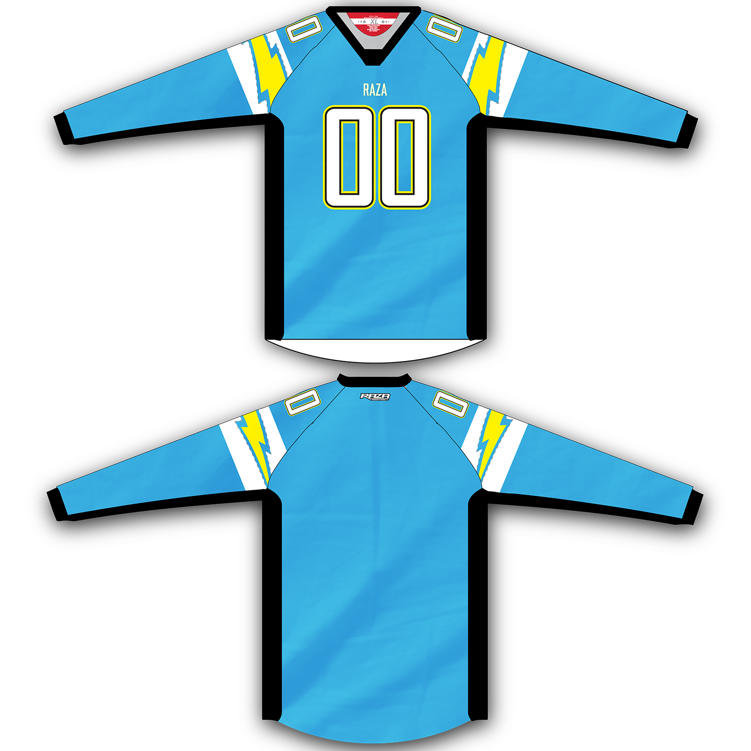 baby blue and yellow jersey