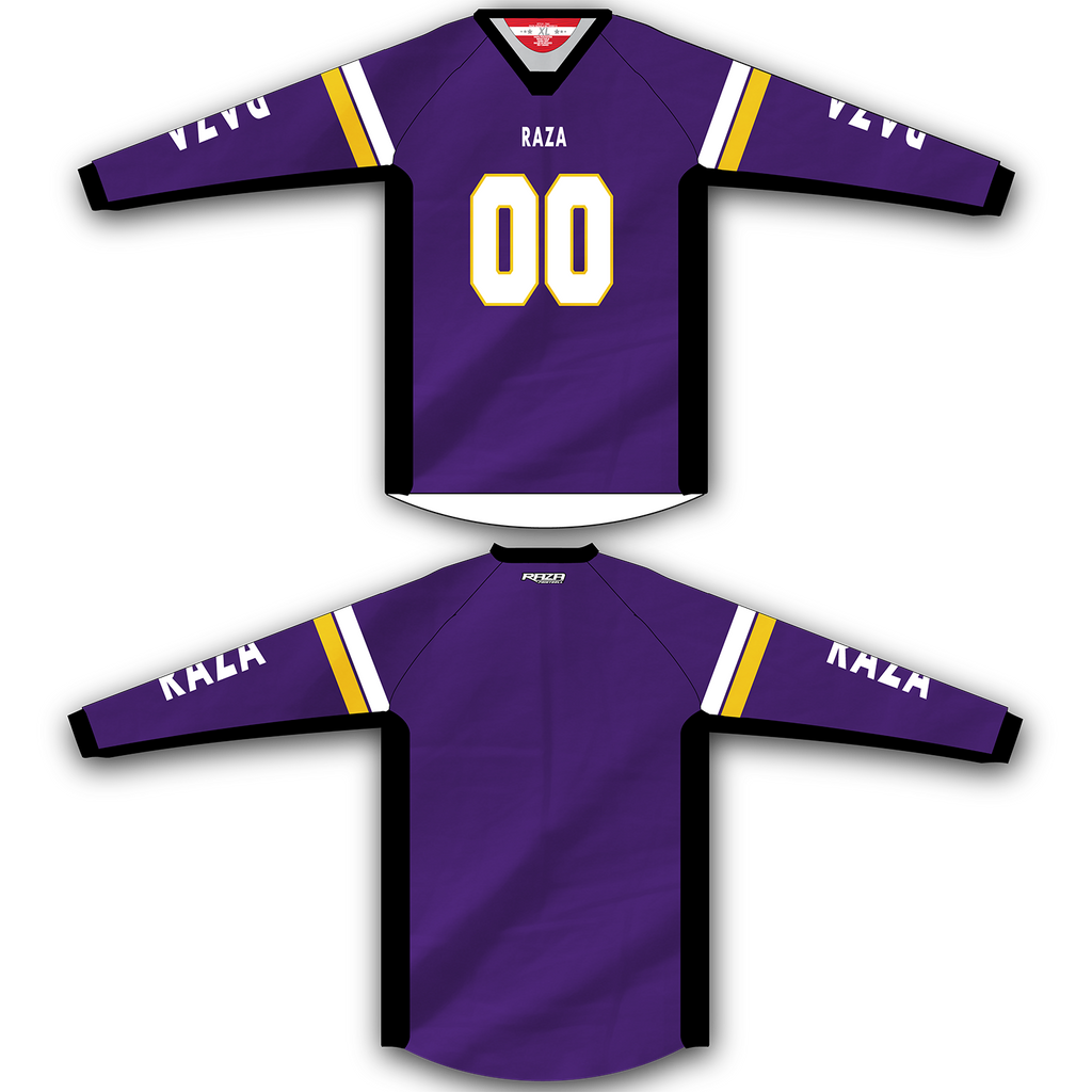 white and purple jersey